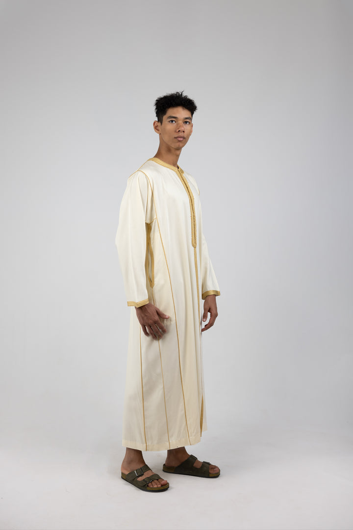 Caftan Men Fes Classic White Gold